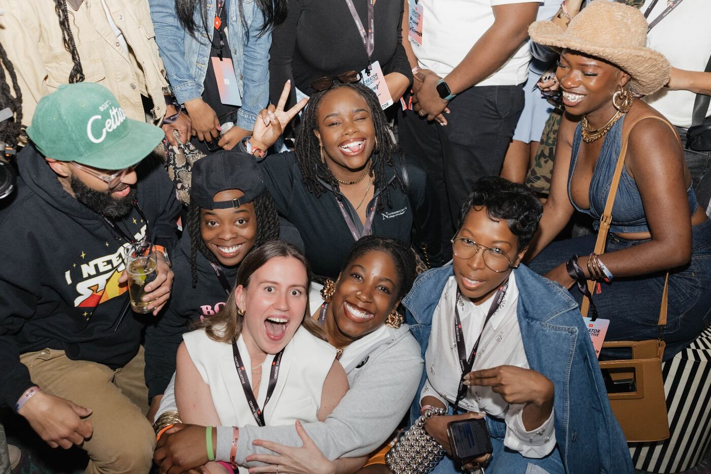 Creators gathered together at a networking event
