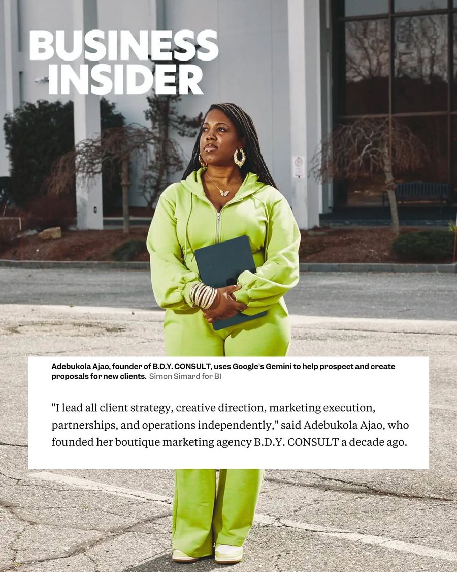 Business Insider feature on running B.D.Y. Consult independently